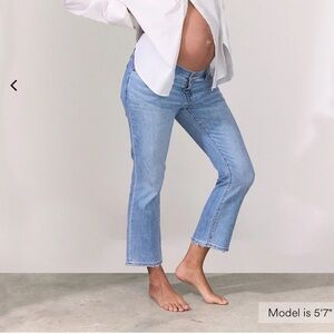 NWT Hatch Maternity Crop Straight Leg Jeans